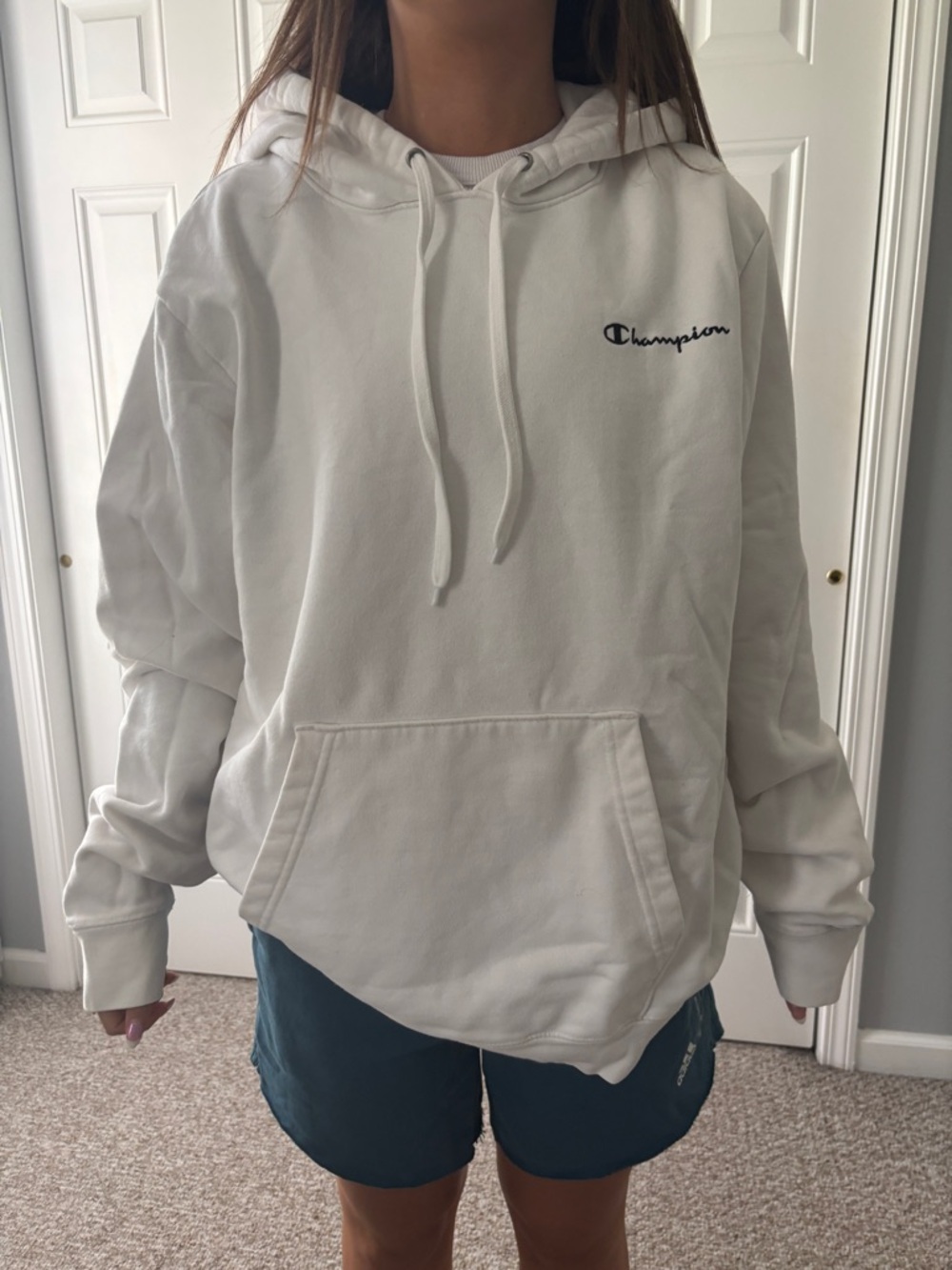 Champion Pullover Hoodie with Script Tag